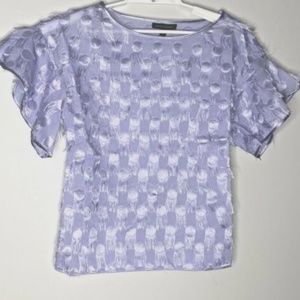Banana Republic Lavender Ruffle Sleeve Top